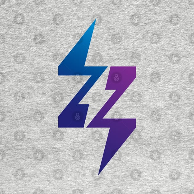 Letter Z Energy Power Bolt Lightning Flash Graphic in Blue and Purple by GeeTee